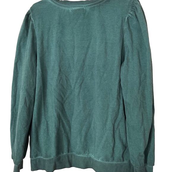 KNOX ROSE Sweater Crew Neck Long Sleeve Striped Lightweight teal blue NEW Large - Picture 5 of 5